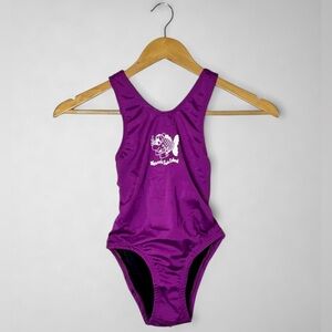 Youth Solid Purple Bladeback Girl’s One Piece  Training/Competitive Swimsuit 26